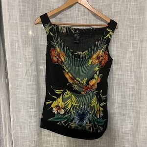 Point Zero Black Floral Sleeveless Blouse